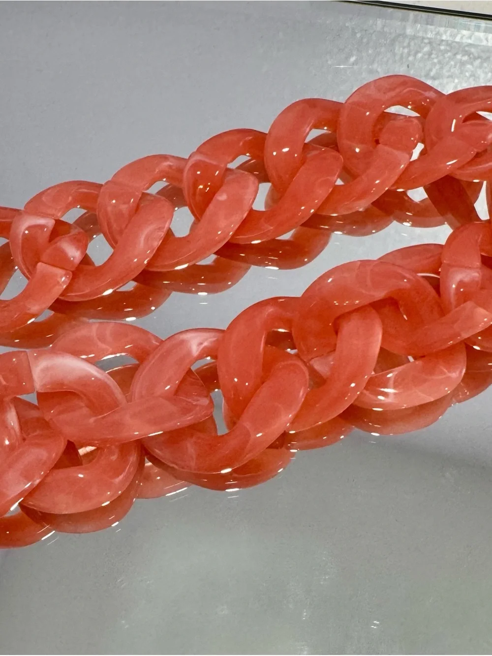 New Orange Chunky Acrylic 18 inch Bag Chain
